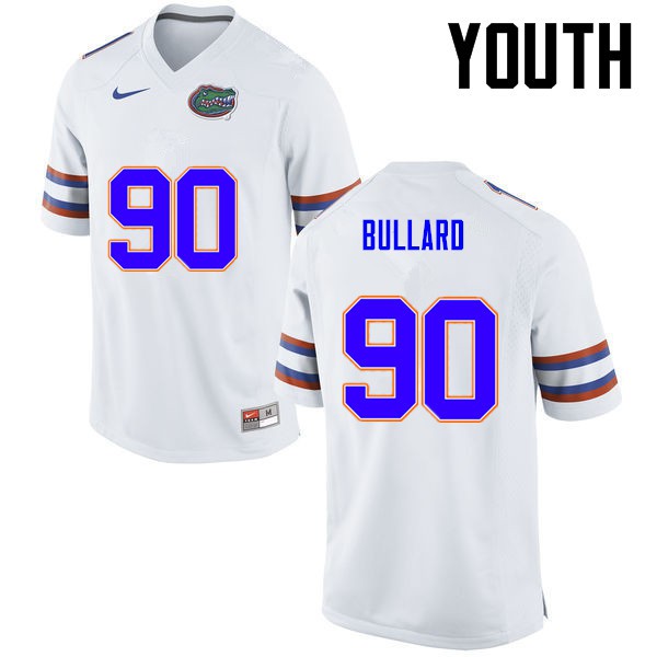 Florida Gators Youth #90 Jonathan Bullard College Football White